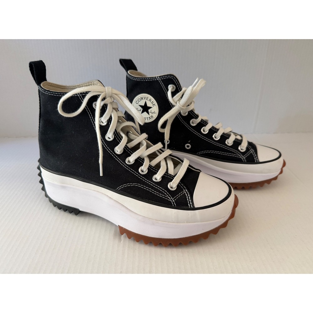 Converse Sneakers Run Star Hike Hi 9.5 Black White Platform Lugged